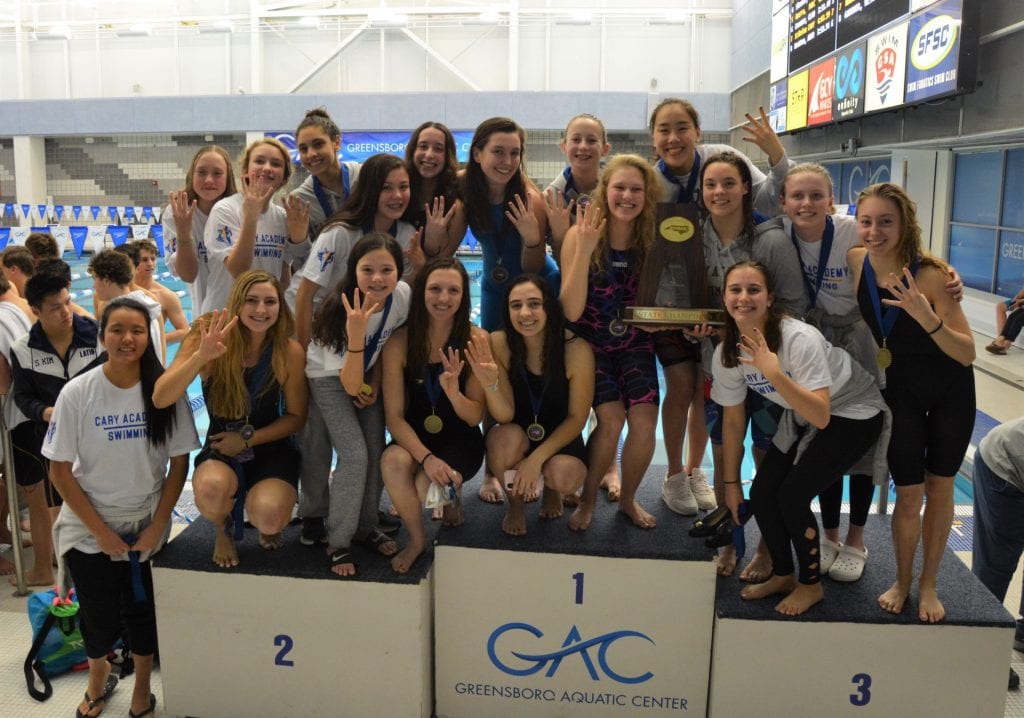 CA varsity girls swimming state champs