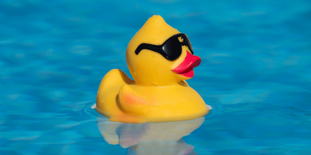 rubber duck with sunglasses